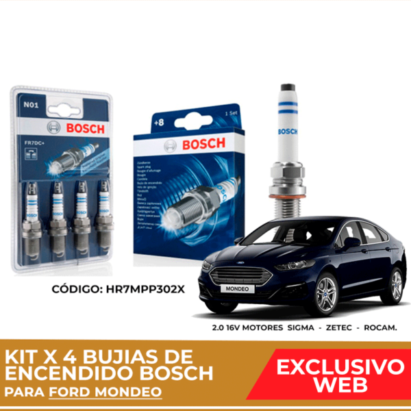 Kit 4 bujias de encendido bosch para Ford Mondeo