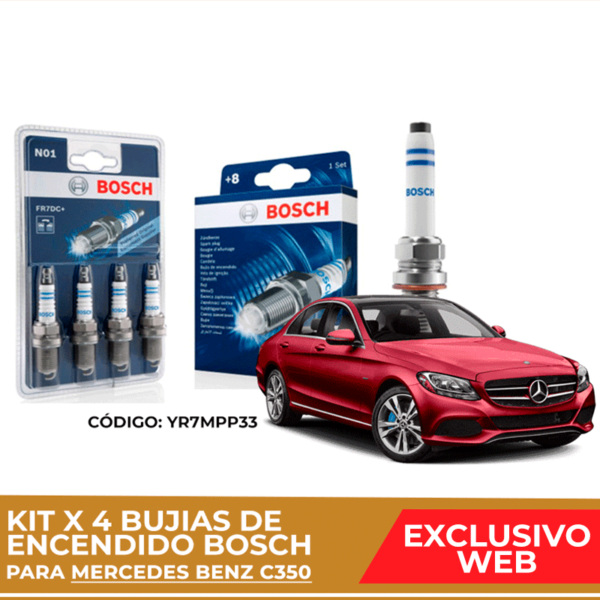 Kit 4 bujias de encendido bosch para Mercedes Benz C350