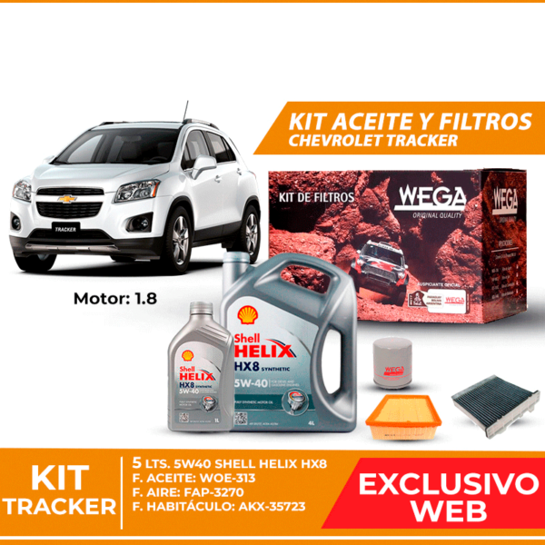 Kit Cambio de Aceite y Filtros para Chevrolet Tracker