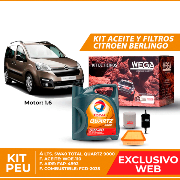 Kit Cambio de Aceite y Filtros para Citroen Berlingo