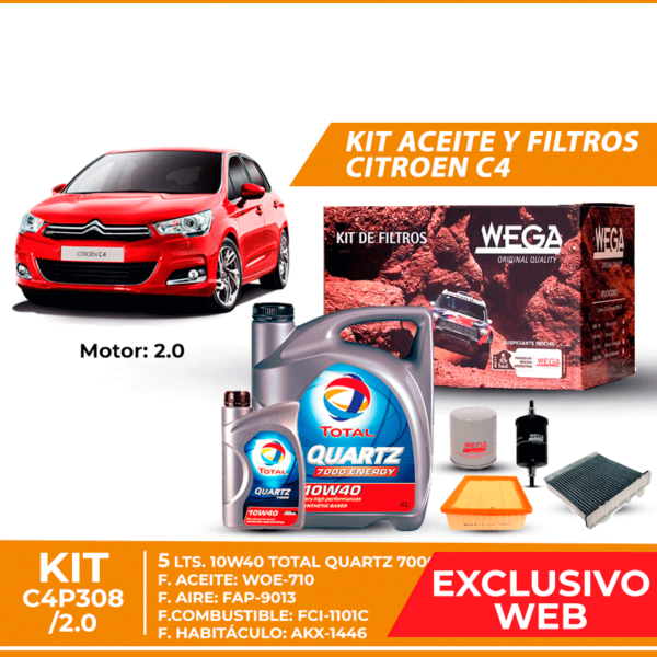 Kit Cambio de Aceite y Filtros para Citroen C4 2.0