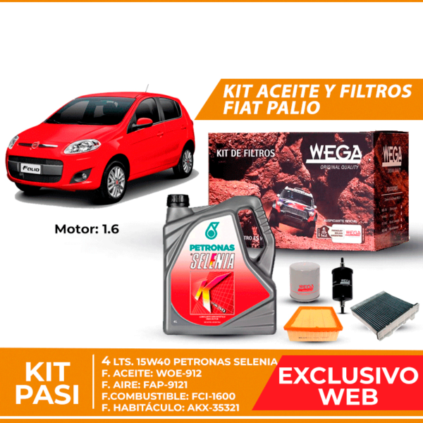 Kit Cambio de Aceite y Filtros para Fiat Palio