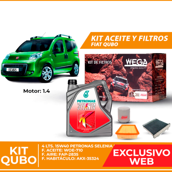 Kit Cambio de Aceite y Filtros para Fiat Qubo