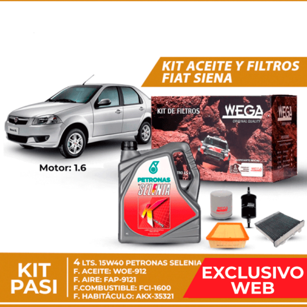 Kit Cambio de Aceite y Filtros para Fiat Siena