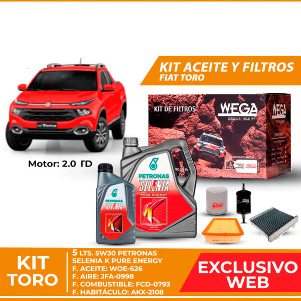 Kit Cambio de Aceite y Filtros para Fiat Toro