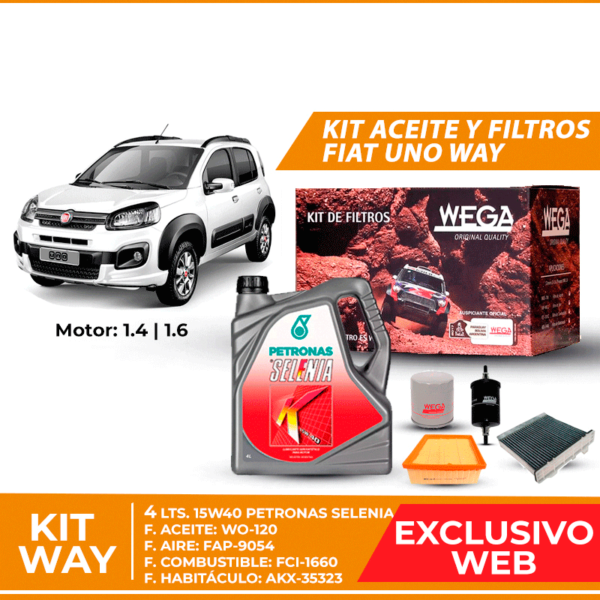 Kit Cambio de Aceite y Filtros para Fiat Uno Way