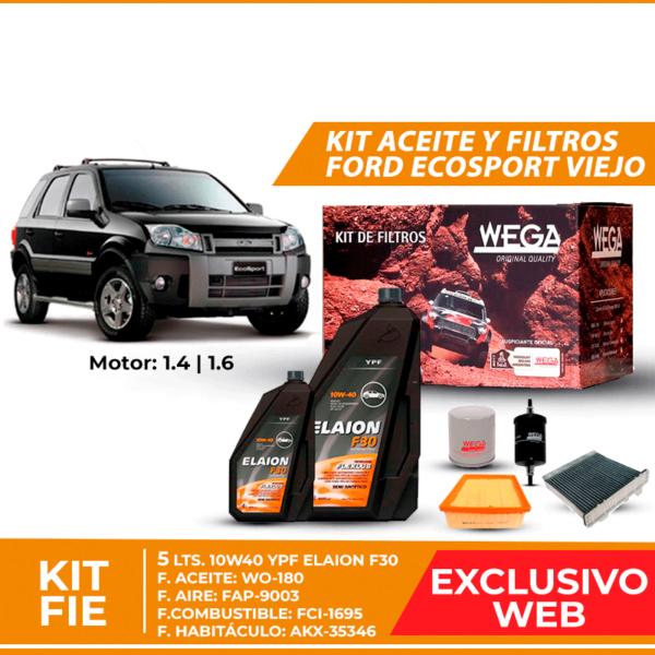 Kit Cambio de Aceite y Filtros para Ford Ecosport