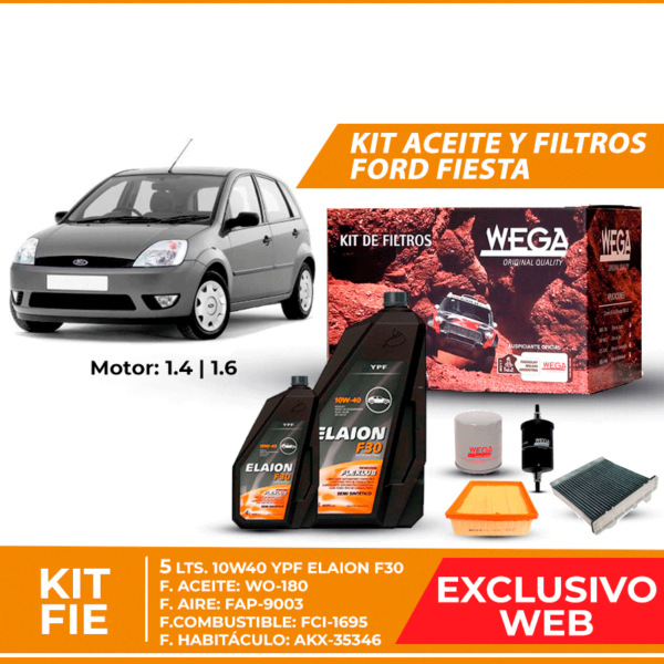 Kit Cambio de Aceite y Filtros para Ford Fiesta