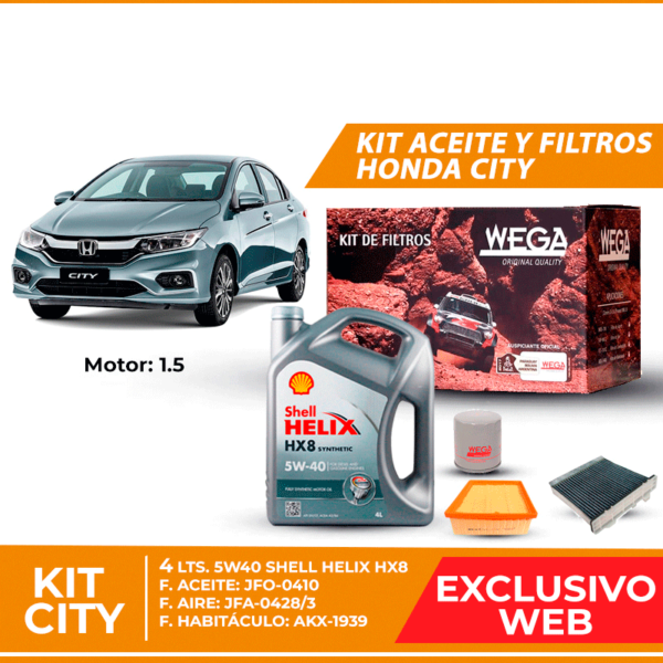 Kit Cambio de Aceite y Filtros para Honda City