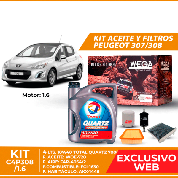 Kit Cambio de Aceite y Filtros para Peugeot 307 308