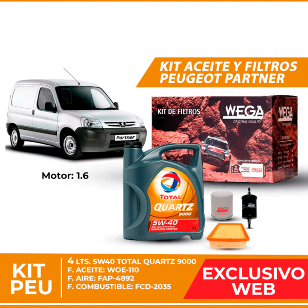 Kit Cambio de Aceite y Filtros para Peugeot Partner