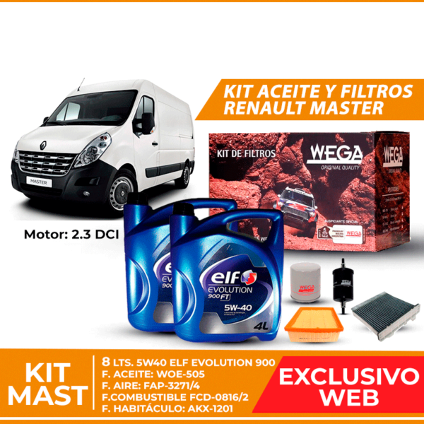 Kit Cambio de Aceite y Filtros para Renault Master