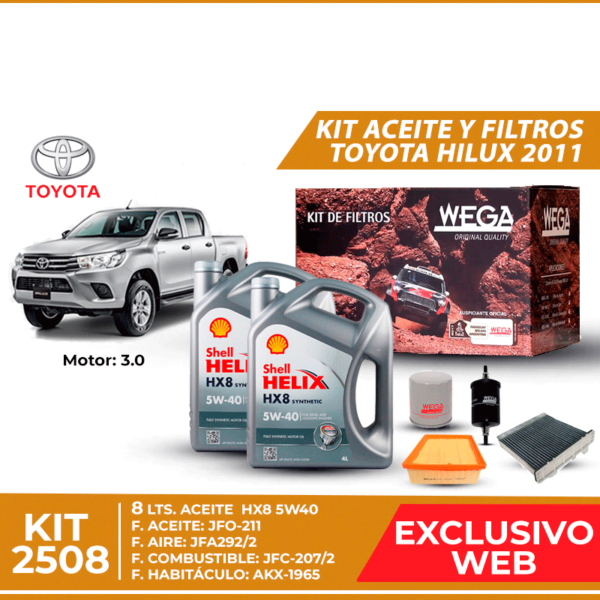 Kit Cambio de Aceite y Filtros para Toyota Hilux
