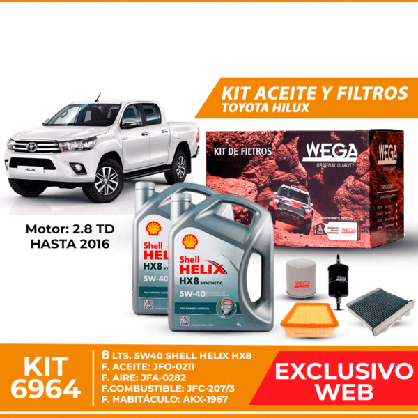 Kit Cambio de Aceite y Filtros para Toyota Hilux