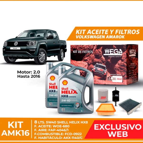 Kit Cambio de Aceite y Filtros para Volkswagen Amarok 2.0