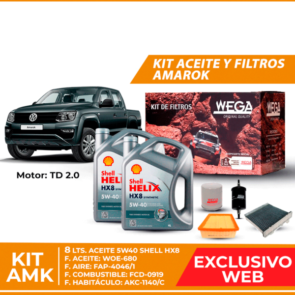 Kit Cambio de Aceite y Filtros para Volkswagen Amarok