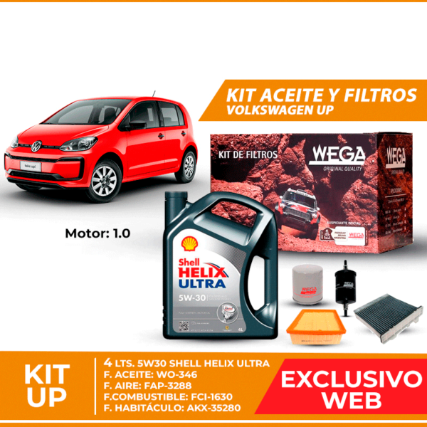 Kit Cambio de Aceite y Filtros para Volkswagen Up