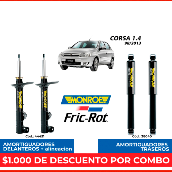 Amortiguadores para Chevrolet Corsa (colocación incluida)