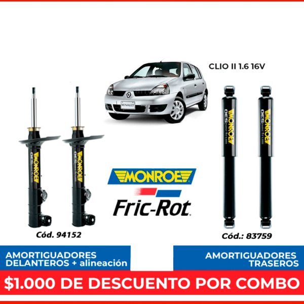 Amortiguadores para Renault Clio 2 (colocación incluida)