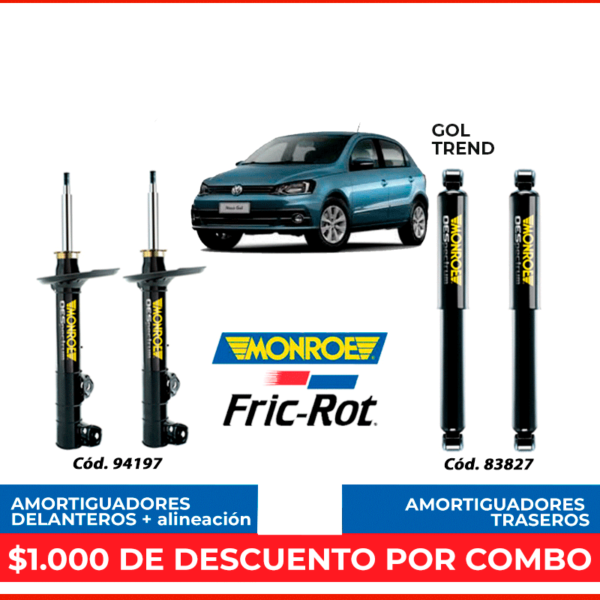 Amortiguadores para Volkswagen Gol Trend (colocación incluida)