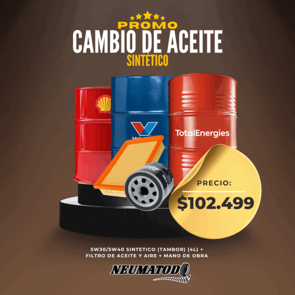 Promo Cambio de Aceite Sintético Plus Tambor